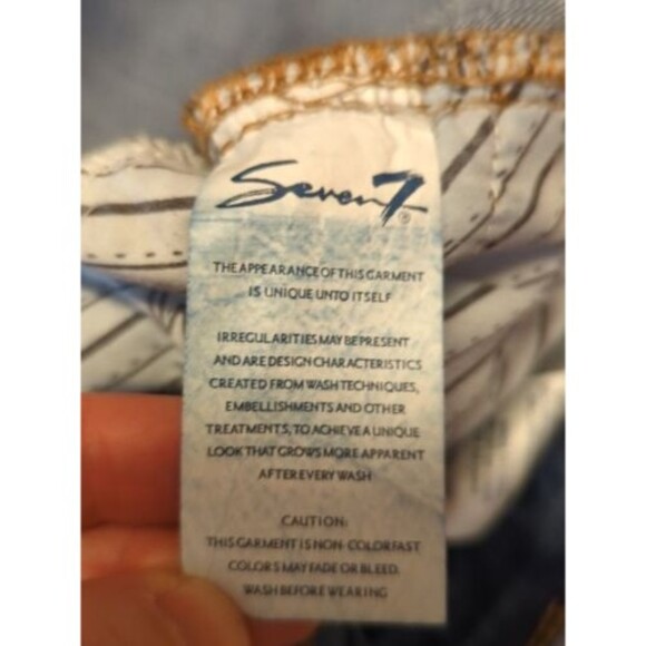 Seven 7 For All Mankind Jeans Womens Size 10 Denim Tapered Blue Mid Rise - Picture 15 of 15